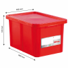 Bac HACCP 55 L rectangulaire + couvercle - rouge
