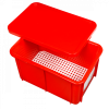 Bac HACCP 55 L rectangulaire + couvercle - rouge