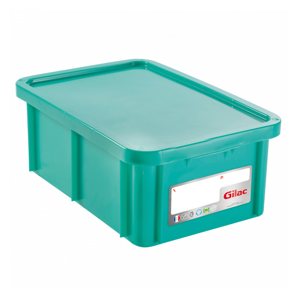Bac HACCP 35 L rectangulaire + couvercle - vert