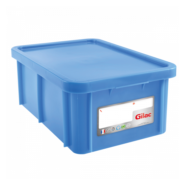 Bac HACCP 35 L rectangulaire + couvercle - bleu