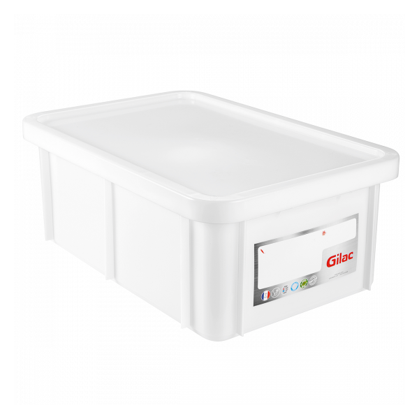 Bac HACCP 35 L rectangulaire + couvercle - blanc