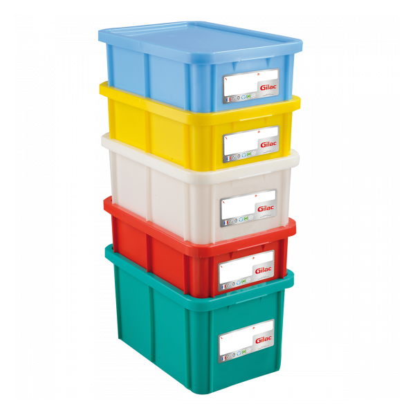 Bac HACCP 35 L rectangulaire + couvercle - blanc