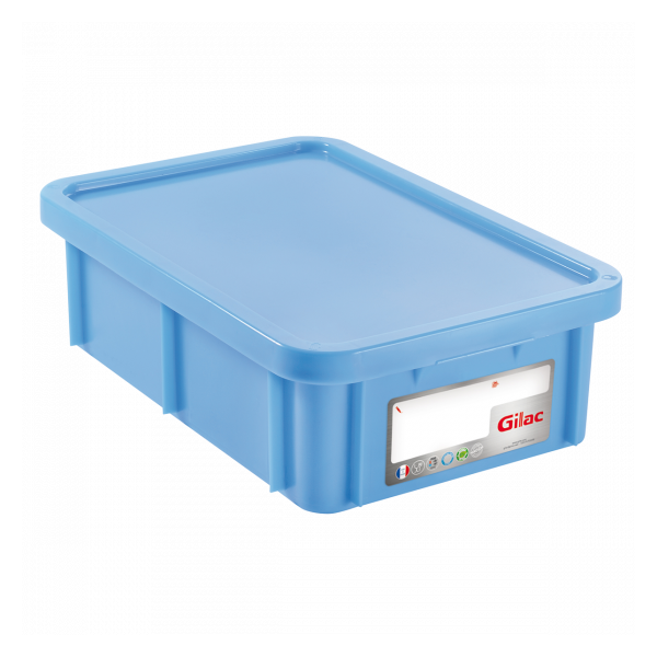 Bac HACCP 25 L rectangulaire + couvercle - bleu