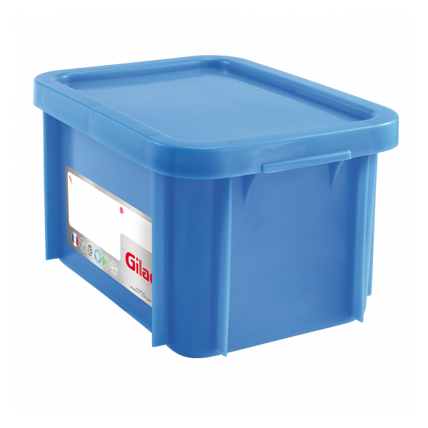 Bac HACCP 15 L rectangulaire + couvercle - bleu