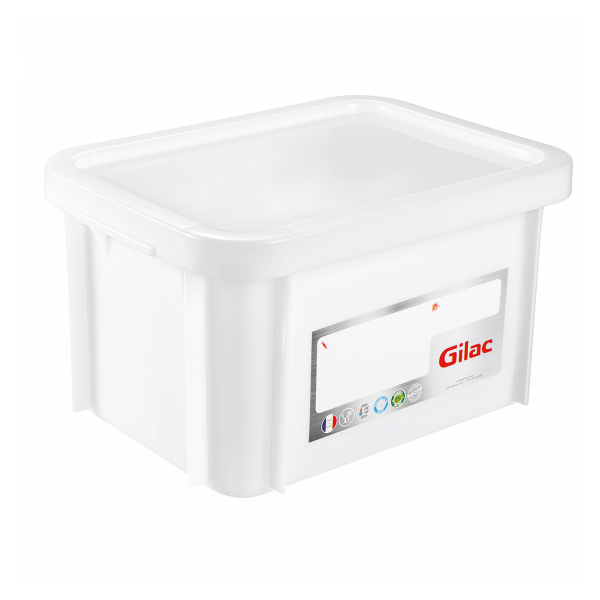 Bac HACCP 15 L rectangulaire + couvercle - blanc