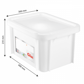 Bac HACCP 15 L rectangulaire + couvercle - blanc