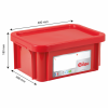 Bac HACCP 12 L rectangulaire + couvercle - rouge