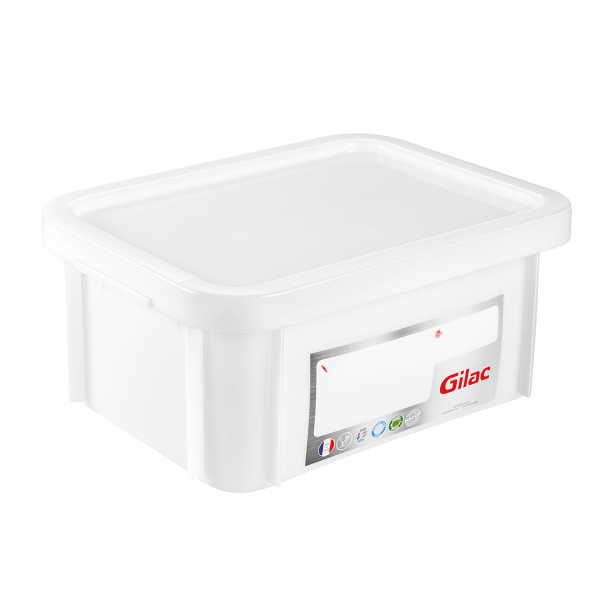 Bac HACCP 12 L rectangulaire + couvercle - blanc
