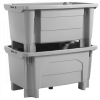 Bac grand volume sur pieds empilable emboîtable 300 L - gris
