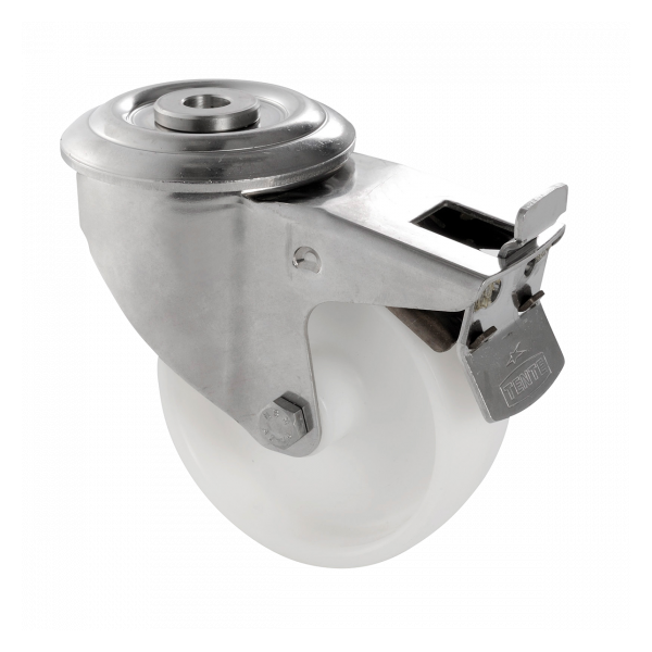 Bac grand volume 500 L - 4 roues pivotantes dont 2 avec freins - blanc