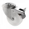 Bac grand volume 500 L - 4 roues pivotantes dont 2 avec freins - blanc