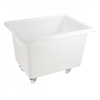 Bac grand volume 220 L - 4 roues pivotantes dont 2 avec freins - blanc