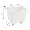 Bac grand volume 220 L - 4 roues pivotantes dont 2 avec freins - blanc