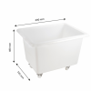 Bac grand volume 100 L - 4 roues pivotantes dont 2 avec freins - blanc