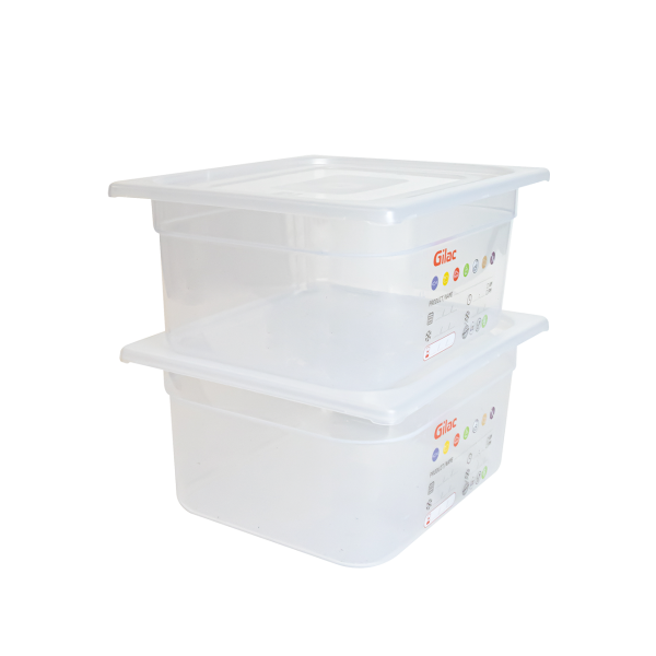 Bac gastronorme GN1/2 HACCP + couvercle - 150 mm - 9 L - Lot de 2