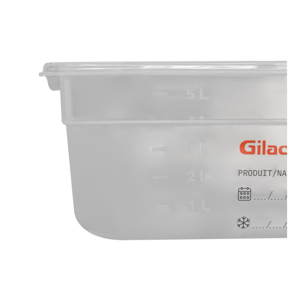 Bac gastronorme GN1/2 HACCP + couvercle - 100 mm - 6 L - Lot de 2