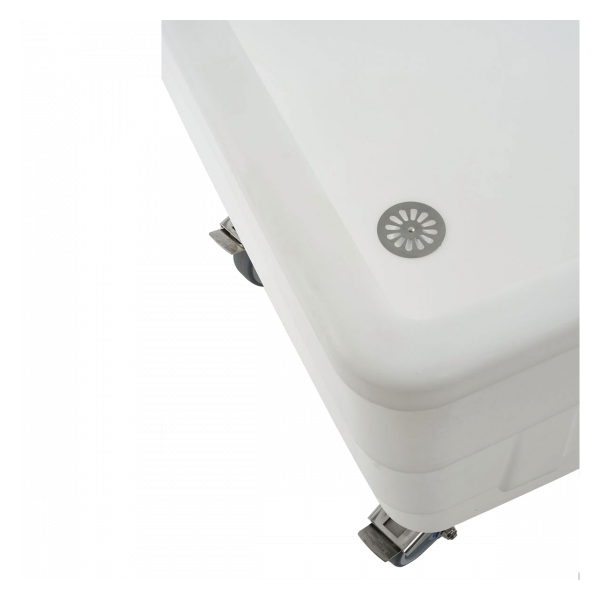 Bac double-paroi 500 L - roues chape inox - blanc