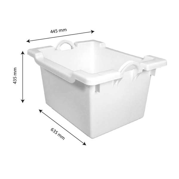 Bac comporte empilable emboîtable 60 L - blanc