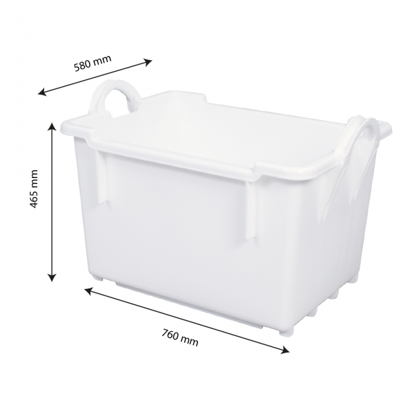 Bac comporte empilable emboîtable 100 L - blanc