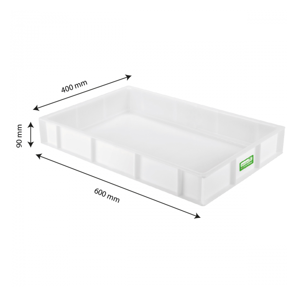 Bac à pâtons biosourcé 600 x 400 x 90 mm 15 L - blanc