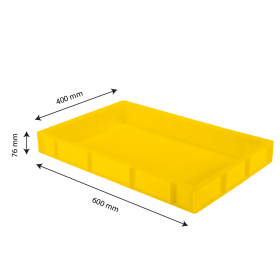 Bac à pâtons 600 x 400 x 76 mm 14 L - jaune