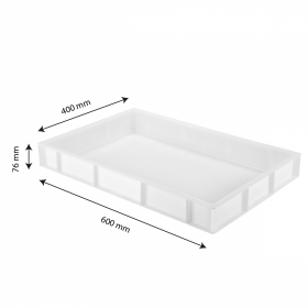 Bac à pâtons 600 x 400 x 76 mm 14 L - blanc