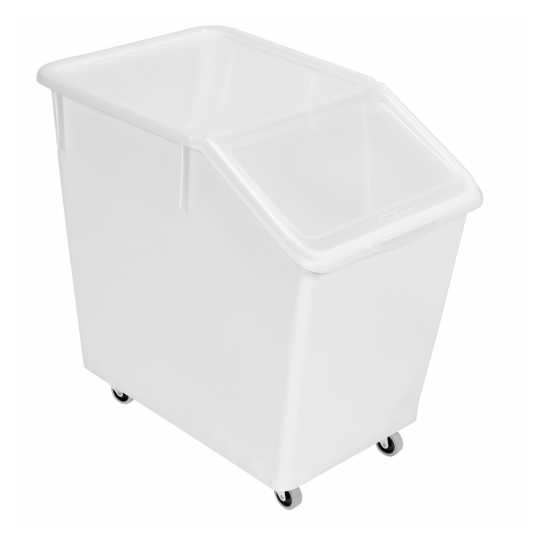 Bac à ingrédients 80 L + 4 roues + couvercle transparent - chape inox