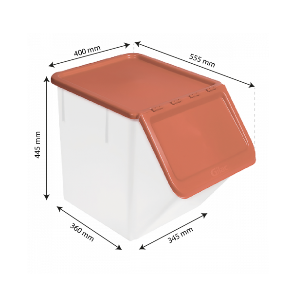 Bac à ingrédient 40 L - couvercle terracotta