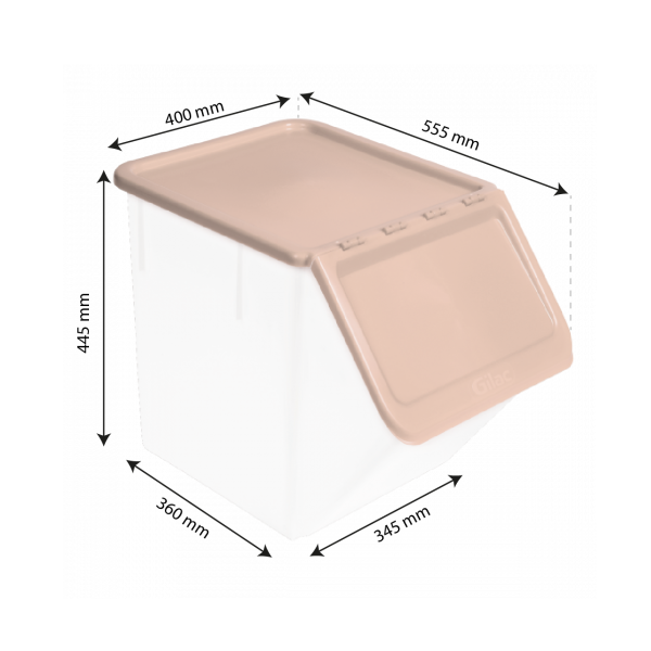 Bac à ingrédient 40 L - couvercle rose