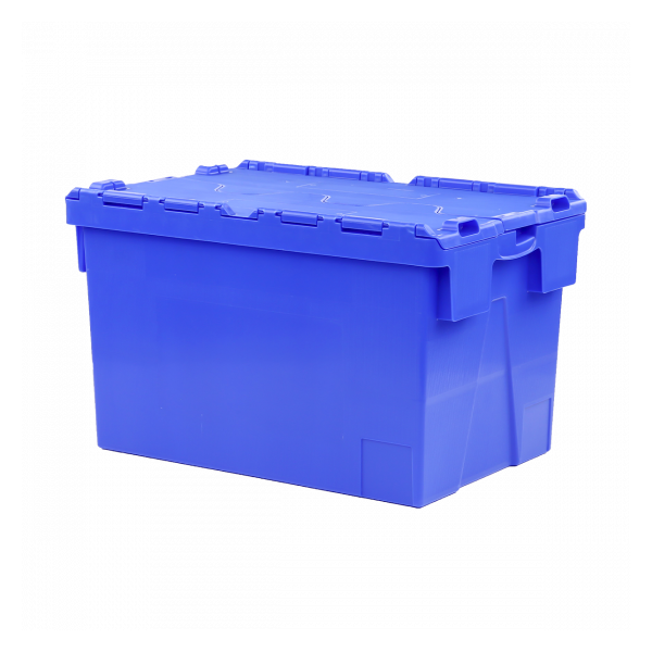 Bac 600 x 400 x 365 mm 65 L éco avec couvercle intégré - bleu