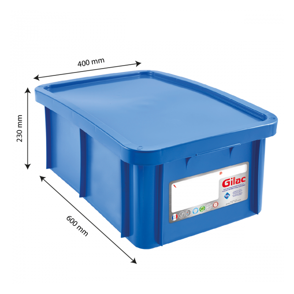 Bac 35 L Gilactiv® + couvercle - bleu