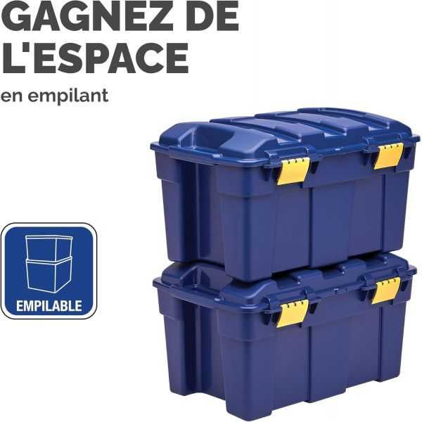 Coffre de rangement en Plastique Solide 40 litres