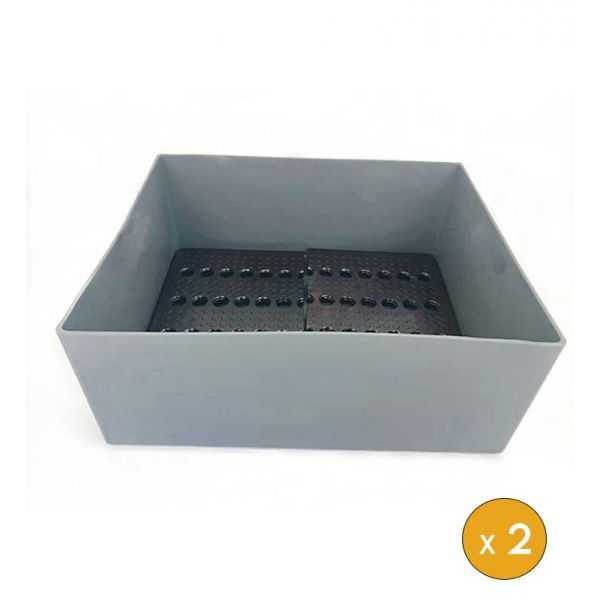 2 Bacs de rétention avec caillebotis 99 litres anti UV 67x55 cm