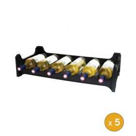 Lot de 5 Rayonnages x 6 bouteilles 680 x 280 x 140 mm