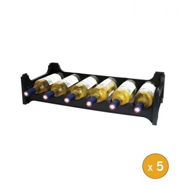 Lot de 5 Rayonnages x 6 bouteilles 680 x 280 x 140 mm