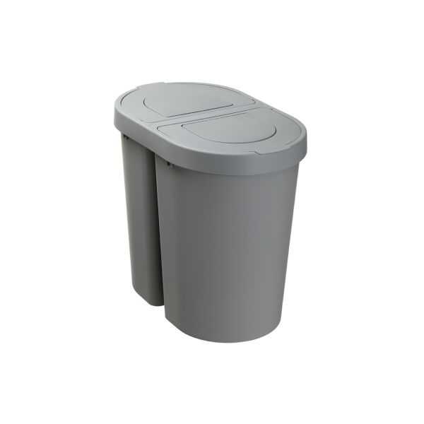 Poubelle 2 bacs tri sélectif 2 x 25 litres
