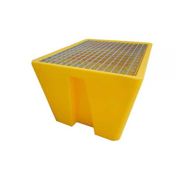 Bac de Rétention 240 l jaune pour 1 Fût avec Caillebotis Acier