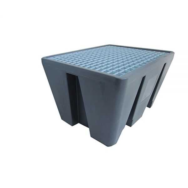 Bac de Rétention 240 l noir pour 1 Fût avec Caillebotis Acier