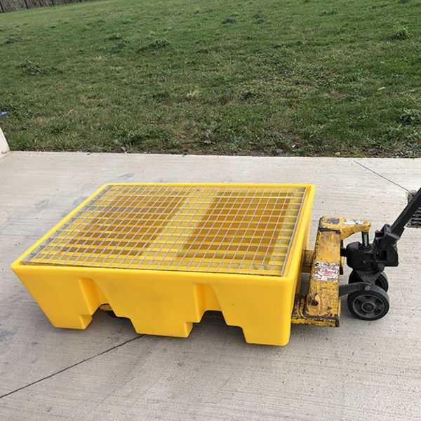 Bac de Rétention 240 l jaune pour Palette Euro avec caillebotis