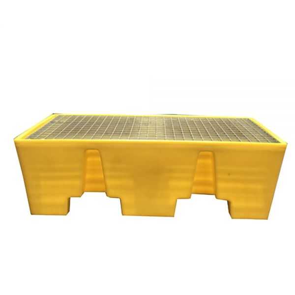 Bac de Rétention 240 l jaune pour Palette Euro avec caillebotis