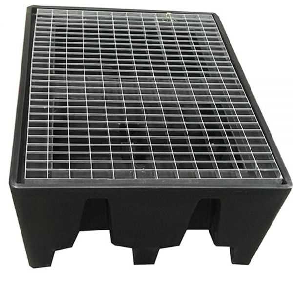 Bac de Rétention 240 l noir pour Palette Euro avec caillebotis