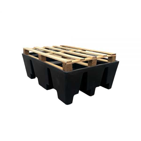 Bac de Rétention 240 l noir pour Palette Euro sans caillebotis