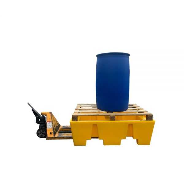 Bac de Rétention 240 l jaune pour Palette Euro sans caillebotis