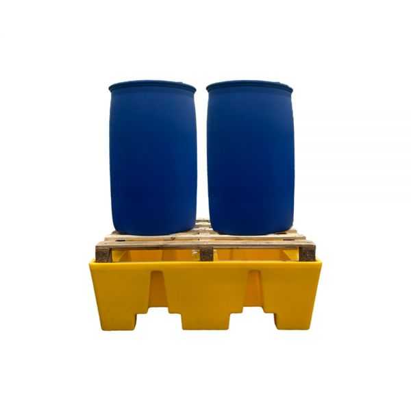 Bac de Rétention 240 l jaune pour Palette Euro sans caillebotis