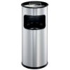 Poubelle à papier en métal ronde 17 litres avec cendrier