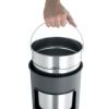 Poubelle à papier en métal ronde 17 litres avec cendrier