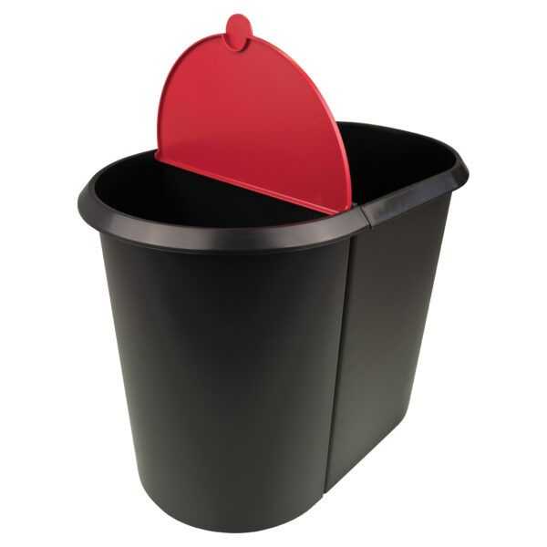 Poubelle double pour tri déchets papiers 29 litres