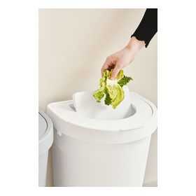 Poubelle de cuisine avec 2 couvercles basculant 25 litres