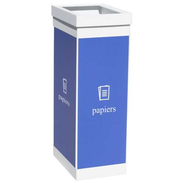 Poubelle bleue de tri pour collecte du papier 60 litres