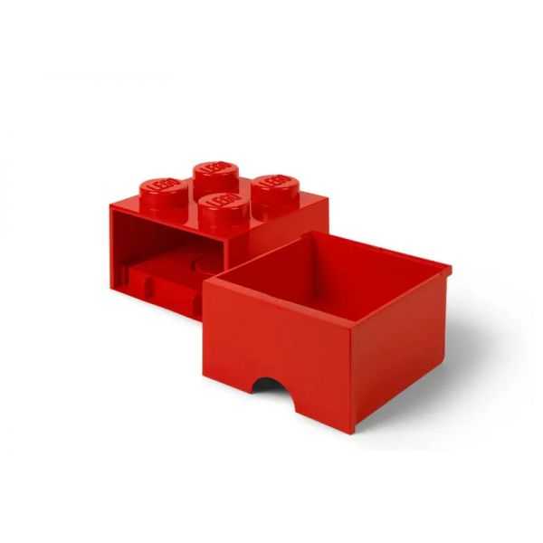 LEGO Brique tiroir STORAGE BRICK DRAWER 4, 1 tiroir, rouge
